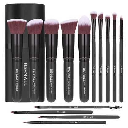 BS-MALL New 14 Pcs Makeup Brushes Premium Synthetic Kabuki Makeup Brush Set Cosmetics