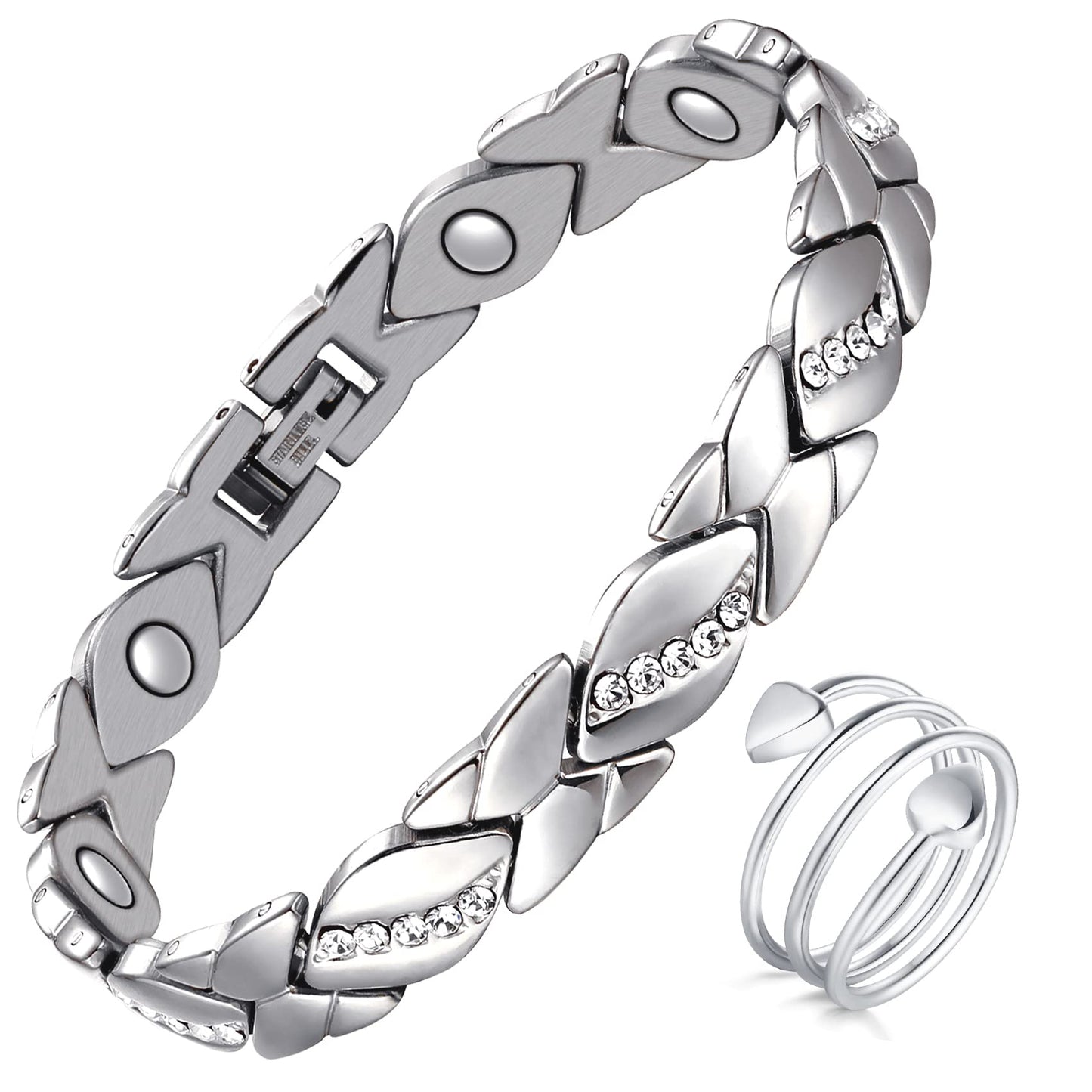 Women's Copper Bracelets ,Ultra Magnetic Bracelets with 3500 Gauss Magnets,Crystal with Sizing Tool
