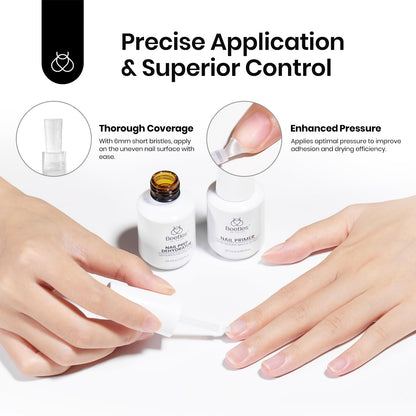 Beetles 2 Pcs 15ml No Wipe Gel Top Coat and Base Coat Set - Shine Finish and Long Lasting, Soak Off LED Nail Lamp Gel Base Top Coat Finish Nail Art Design Manicure