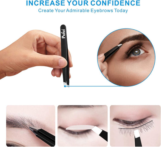 Tweezers Set - Professional Stainless Steel for Eyebrows