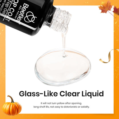 Beetles 2 Pcs 15ml No Wipe Gel Top Coat and Base Coat Set - Shine Finish and Long Lasting, Soak Off LED Nail Lamp Gel Base Top Coat Finish Nail Art Design Manicure