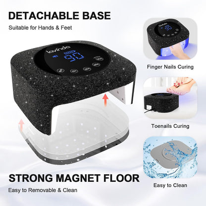 Crown Nail Lamp - Black Diamond - 54W Rechargeable UV/LED