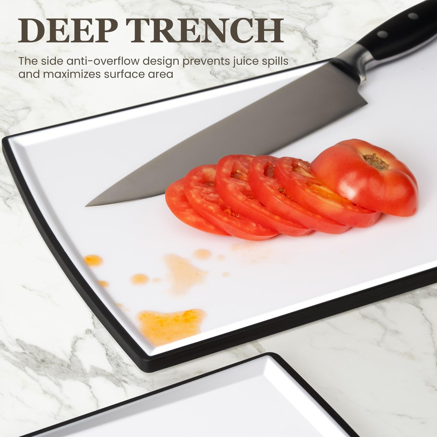 Non Slip Cutting Board, Extra Large Plastic Cutting Boards for Kitchen Dishwasher Safe Chopping Board Set of 3 with Juice Grooves, Easy Grip Handle