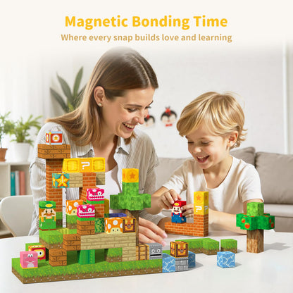 Magnetic Blocks Magnet Building Toys, STEM Building Game Montessori Sensory Toys for Kids Ages 3 to 10 years
