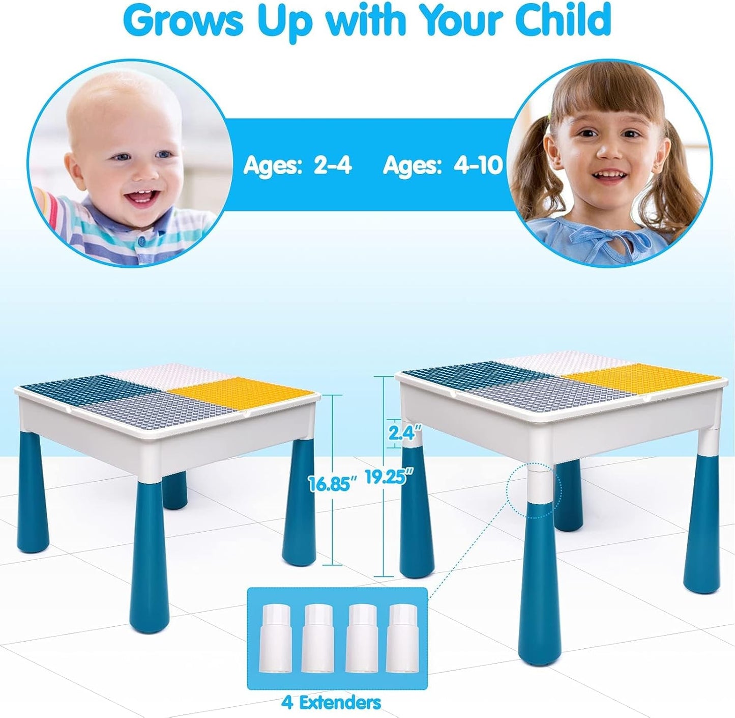 Kids Activity Table Toddlers With 2Chairs Set and 152Pcs Large Marble  Play Water Tables Sand Tables