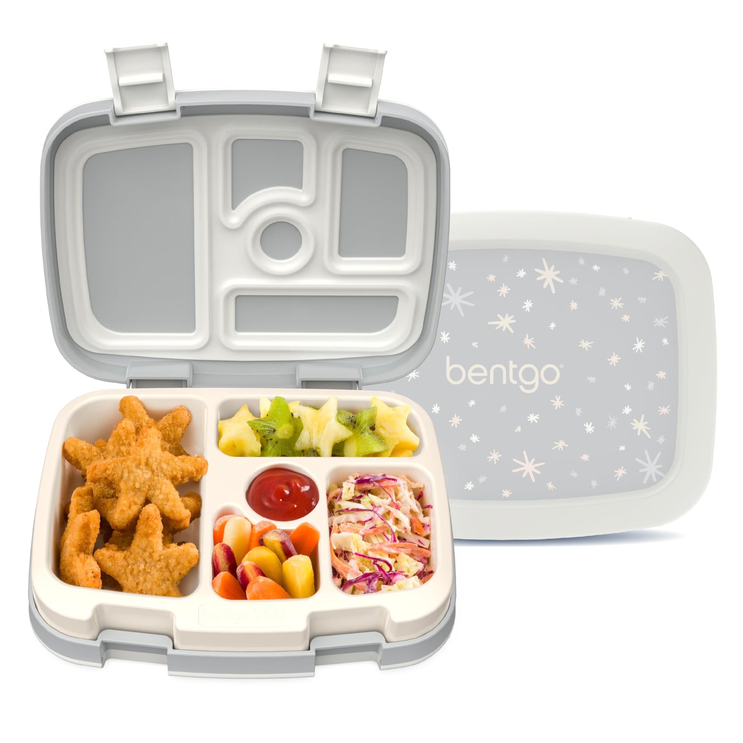Kids Prints Leak-Proof, 5-Compartment Bento-Style Kids Lunch Box - Ideal Portion Sizes for Ages 3-7, Durable, Drop-Proof, Dishwasher Safe, & PFAS & BPA-Free Materials