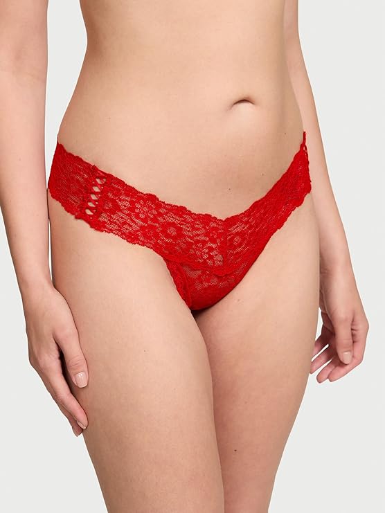 Victoria's Secret Women's Lace Thong Underwear, Panties for Women, Multi Pack