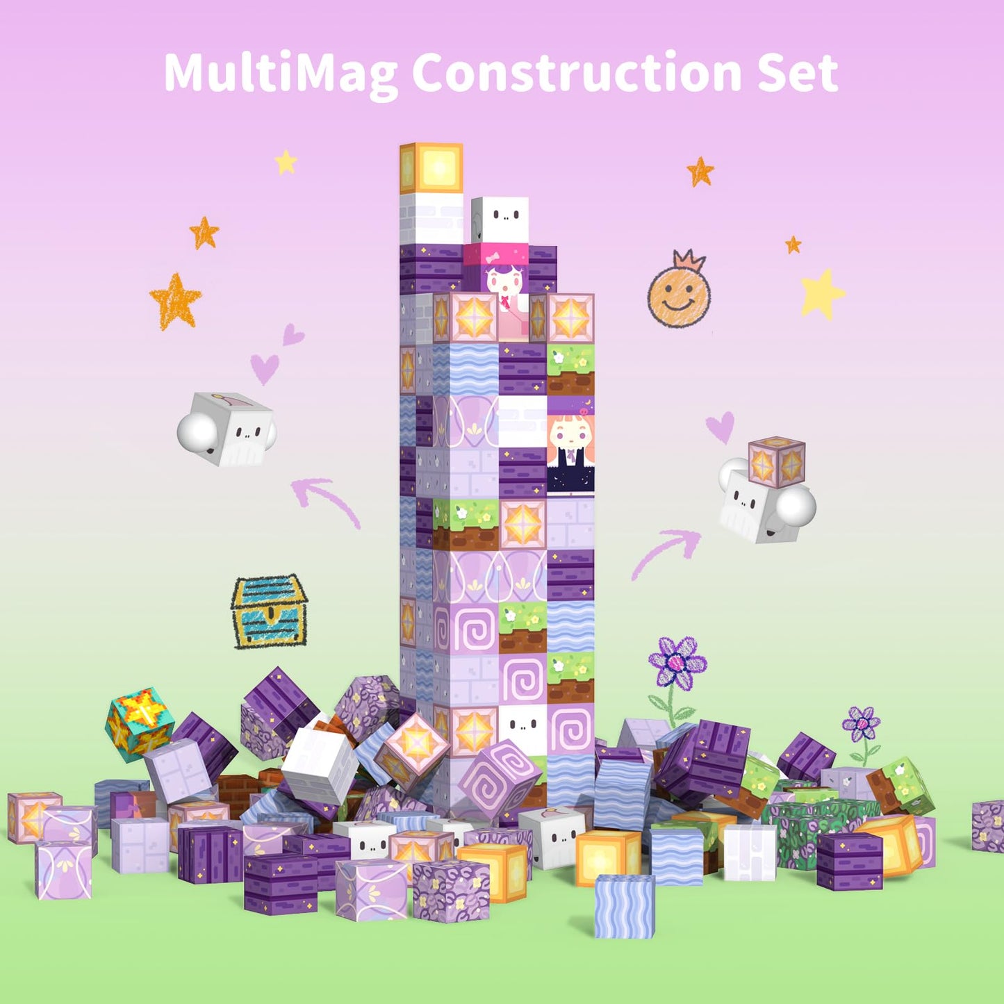 Magnetic Blocks Magnet Building Toys, STEM Building Game Montessori Sensory Toys for Kids Ages 3 to 10 years