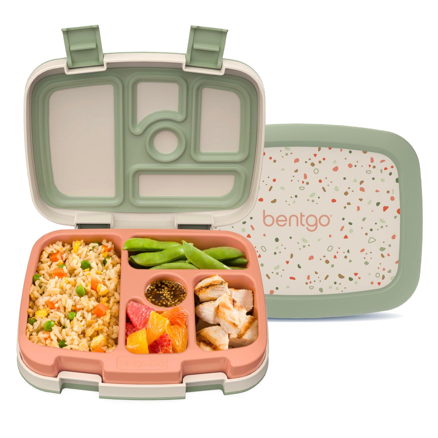 Kids Prints Leak-Proof, 5-Compartment Bento-Style Kids Lunch Box - Ideal Portion Sizes for Ages 3-7, Durable, Drop-Proof, Dishwasher Safe, & PFAS & BPA-Free Materials