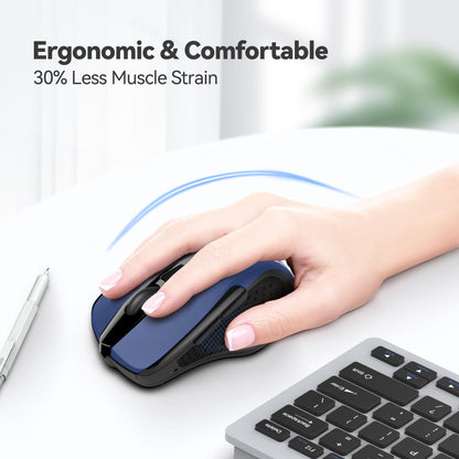 Wireless Mouse, 2.4G Ergonomic Optical Mouse, Computer Mouse for Laptop, PC, Computer, Chromebook, Notebook, 6 Buttons, 24 Months Battery Life, 2600 DPI, 5 Adjustment Levels