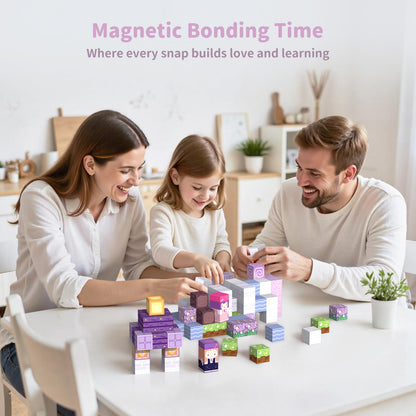Magnetic Blocks Magnet Building Toys, STEM Building Game Montessori Sensory Toys for Kids Ages 3 to 10 years