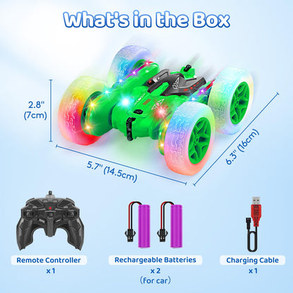 Stunt Car Toy Gift, 4WD Remote Control Car with 2 Sided 360 Rotating Rc Car for Kids