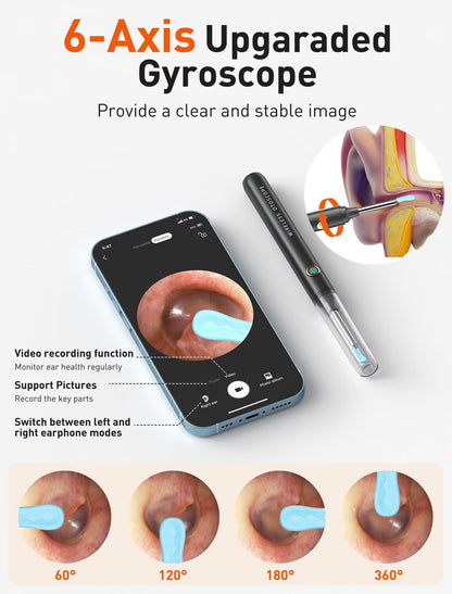 Ear Wax Removal Tool Camera - Ear Cleaner with 1080P HD Camera, Otoscope with Light with 50 Replacement