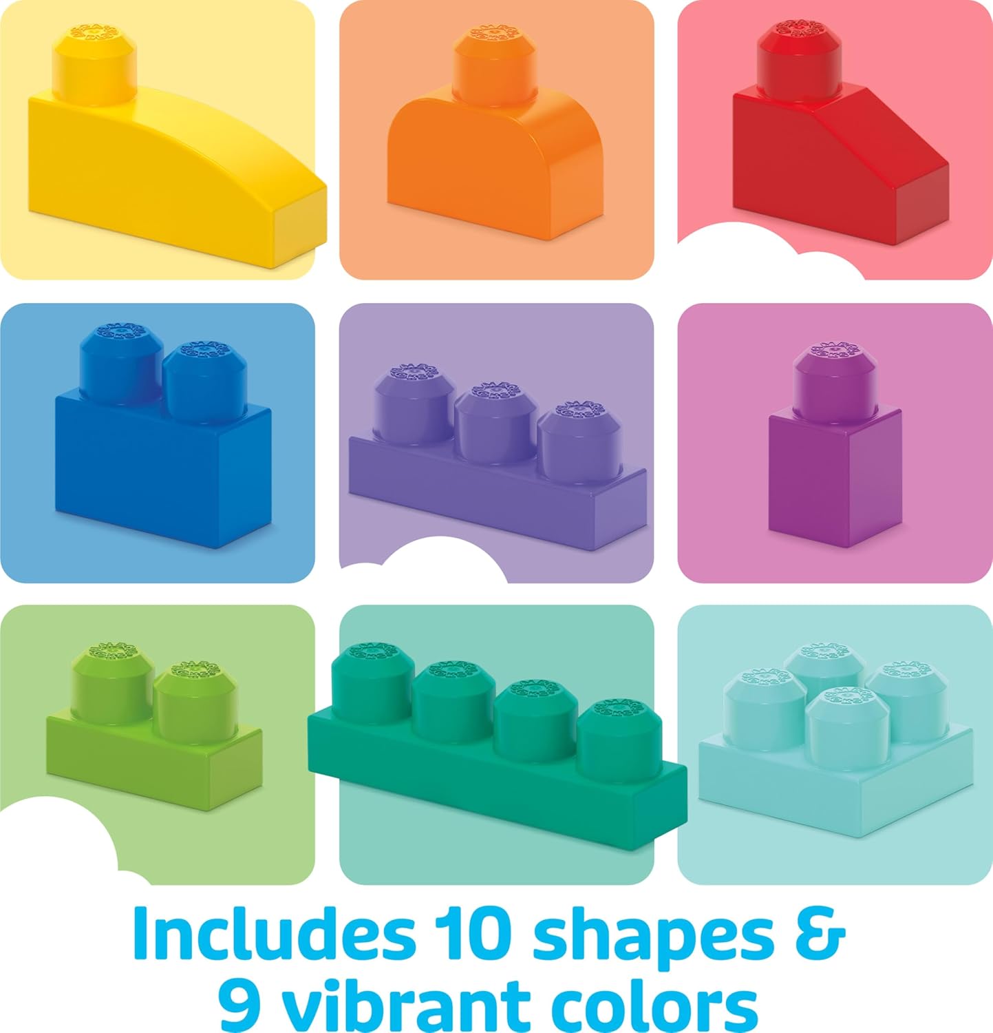 Bloks First Builders Toddler Blocks Toys Set, Big Building Bag with 80 Pieces and Storage, Ages 1+ Years