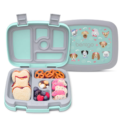 Kids Prints Leak-Proof, 5-Compartment Bento-Style Kids Lunch Box - Ideal Portion Sizes for Ages 3-7, Durable, Drop-Proof, Dishwasher Safe, & PFAS & BPA-Free Materials