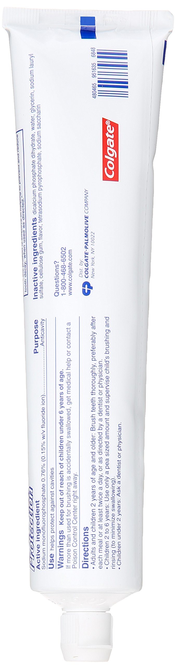 Colgate Cavity Protection Toothpaste with Fluoride, Minty Great Regular Flavor, Anti Cavity Toothpaste, 6 Oz Tube