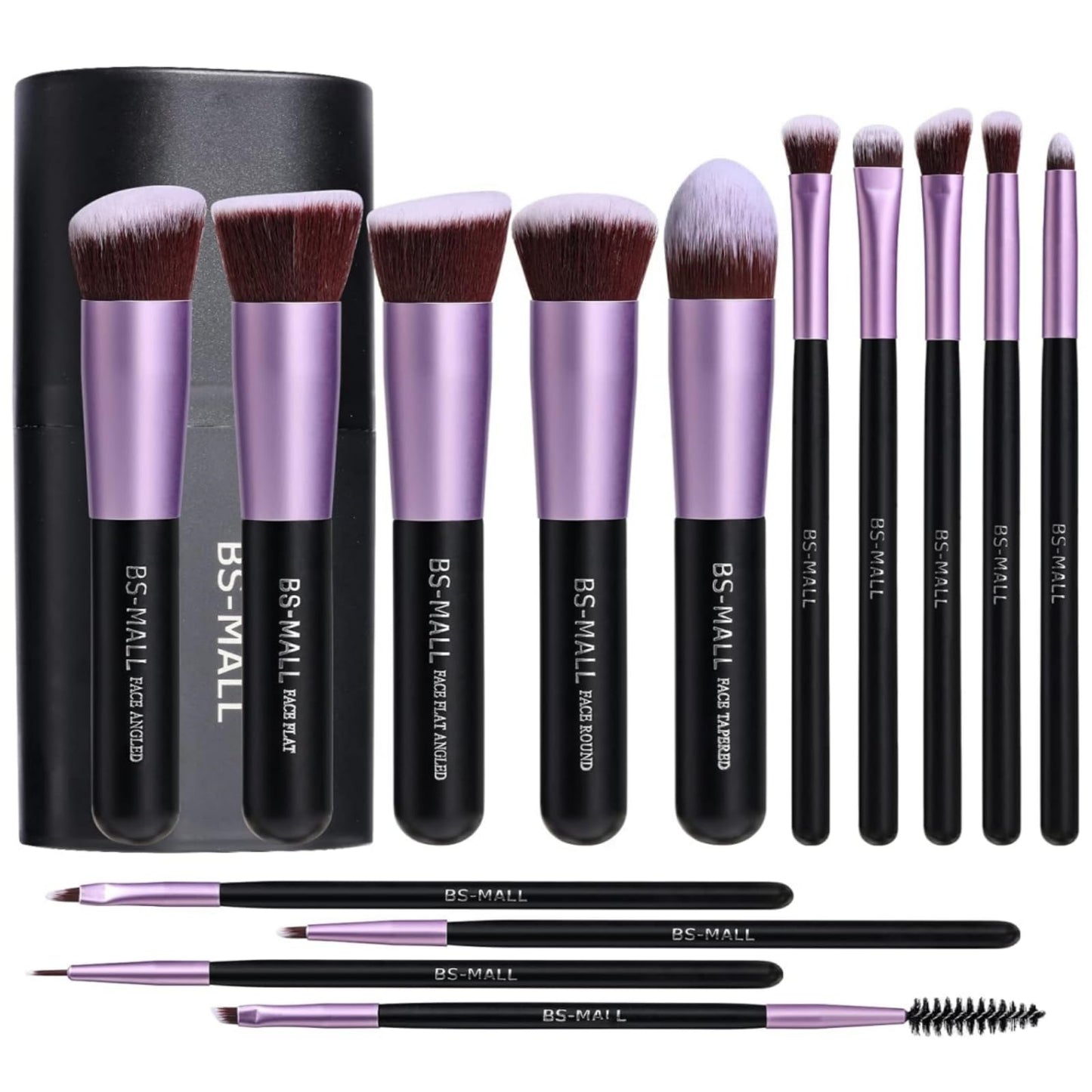 BS-MALL New 14 Pcs Makeup Brushes Premium Synthetic Kabuki Makeup Brush Set Cosmetics