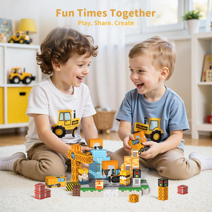 Magnetic Blocks Magnet Building Toys, STEM Building Game Montessori Sensory Toys for Kids Ages 3 to 10 years