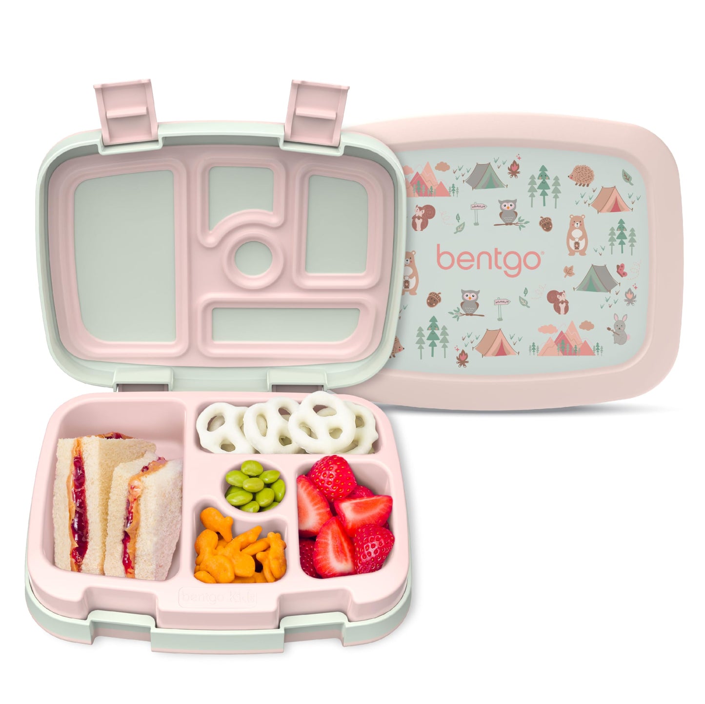 Kids Prints Leak-Proof, 5-Compartment Bento-Style Kids Lunch Box - Ideal Portion Sizes for Ages 3-7, Durable, Drop-Proof, Dishwasher Safe, & PFAS & BPA-Free Materials