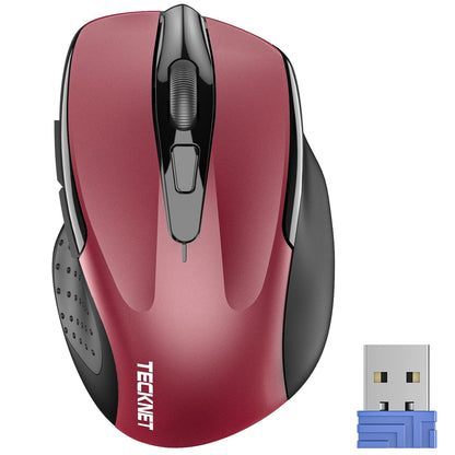 Wireless Mouse, 2.4G Ergonomic Optical Mouse, Computer Mouse for Laptop, PC, Computer, Chromebook, Notebook, 6 Buttons, 24 Months Battery Life, 2600 DPI, 5 Adjustment Levels