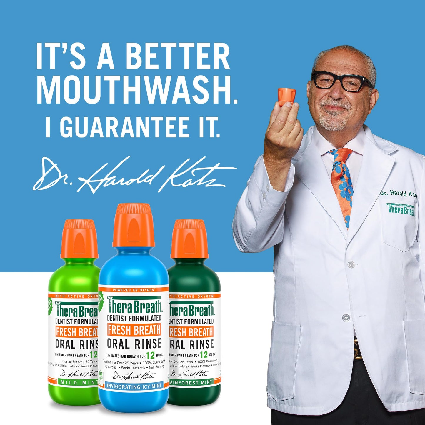 TheraBreath Fresh Breath Mouthwash, Alcohol-Free, 16 Fl Oz (Pack of 2)