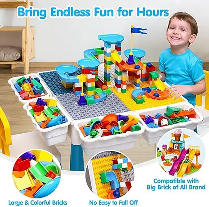 Kids Activity Table Toddlers With 2Chairs Set and 152Pcs Large Marble  Play Water Tables Sand Tables