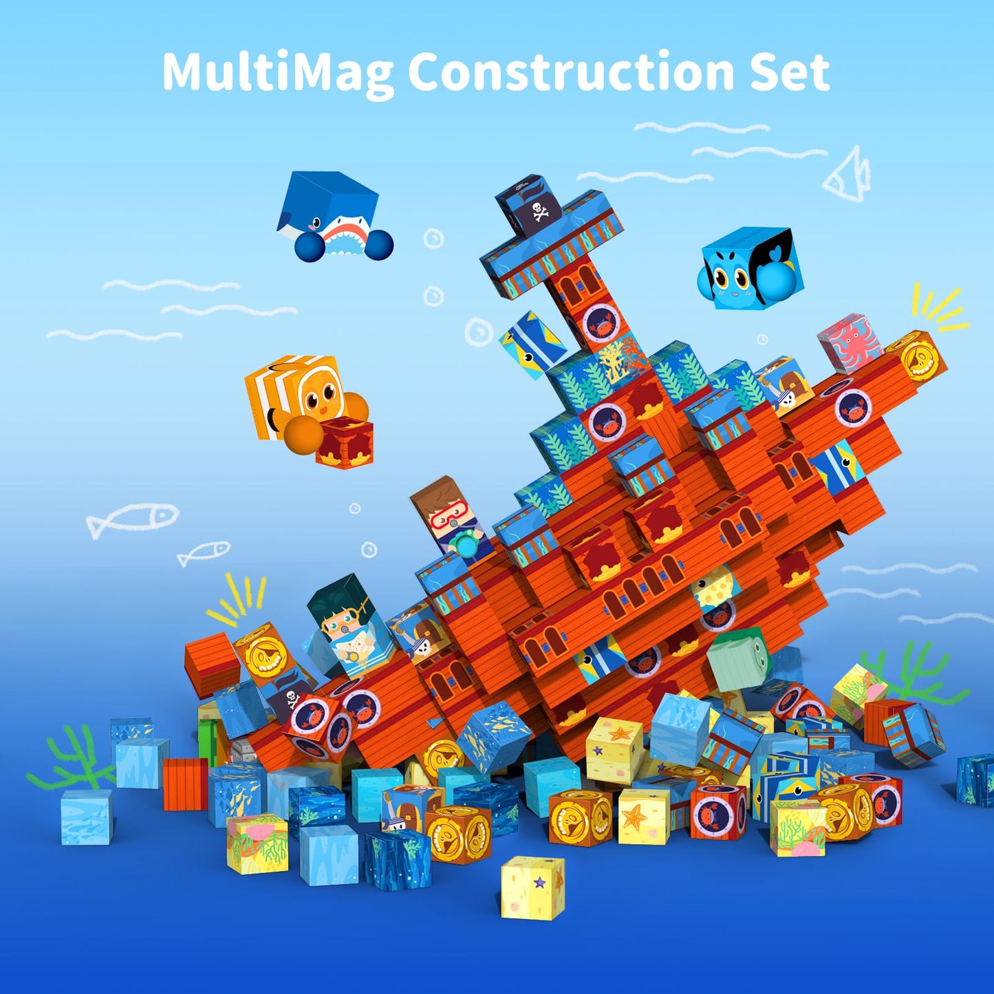 Magnetic Blocks Magnet Building Toys, STEM Building Game Montessori Sensory Toys for Kids Ages 3 to 10 years