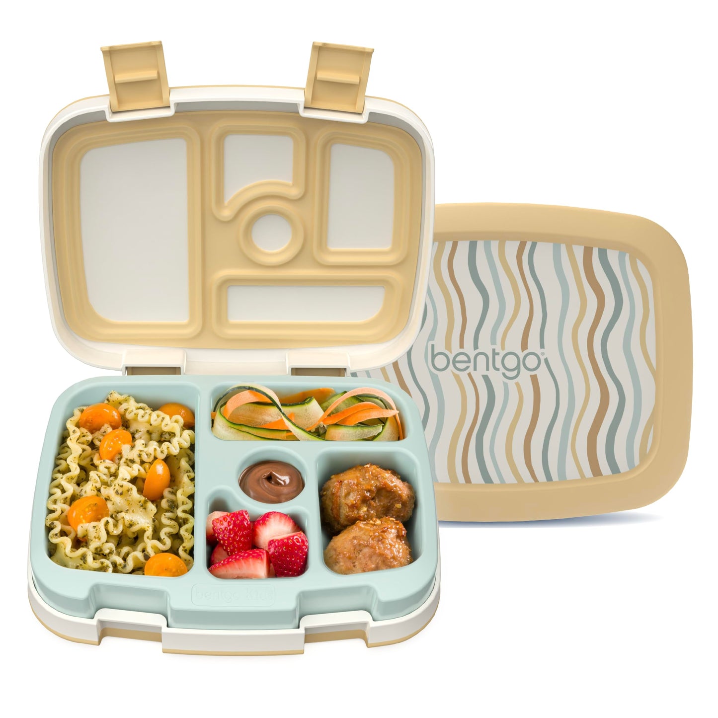 Kids Prints Leak-Proof, 5-Compartment Bento-Style Kids Lunch Box - Ideal Portion Sizes for Ages 3-7, Durable, Drop-Proof, Dishwasher Safe, & PFAS & BPA-Free Materials