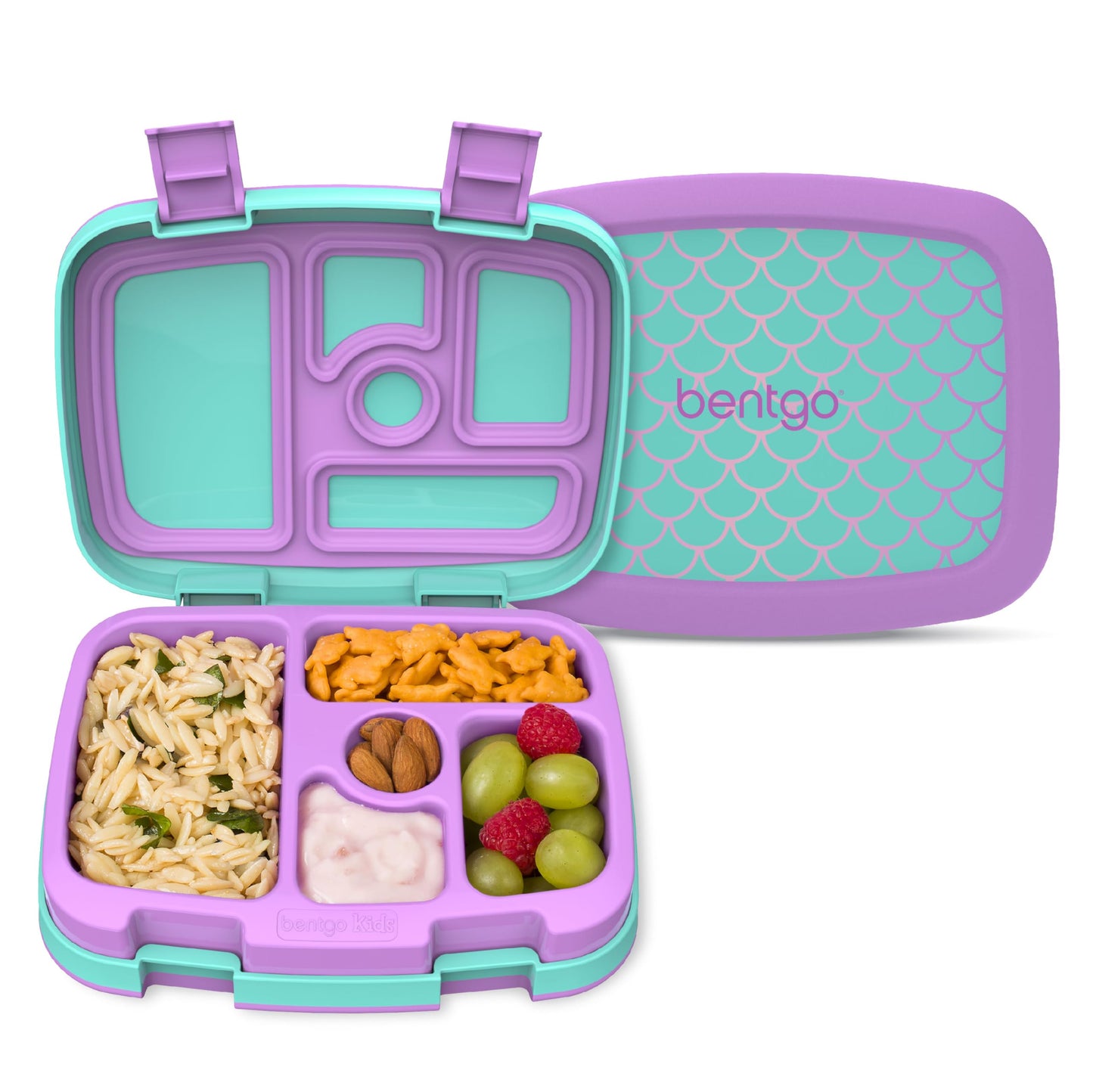 Kids Prints Leak-Proof, 5-Compartment Bento-Style Kids Lunch Box - Ideal Portion Sizes for Ages 3-7, Durable, Drop-Proof, Dishwasher Safe, & PFAS & BPA-Free Materials