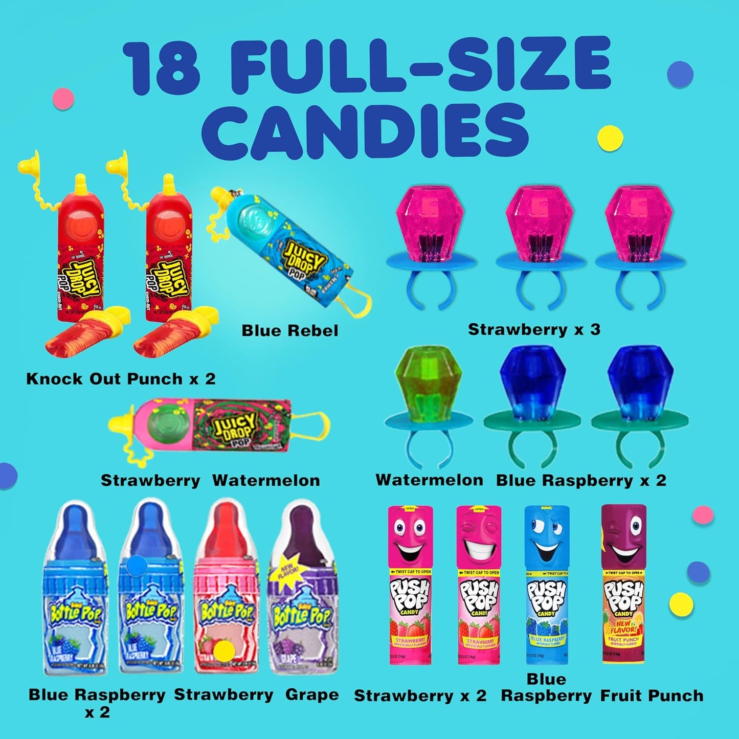 Candy Variety Pack, 18 Count Assorted Lollipops