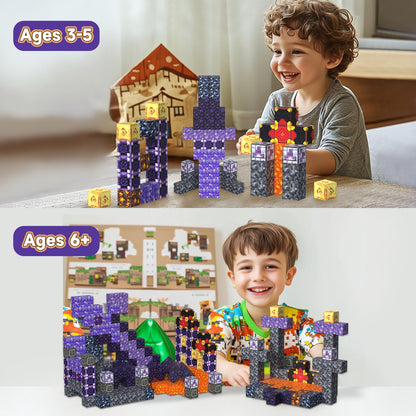 Magnetic Blocks Magnet Building Toys, STEM Building Game Montessori Sensory Toys for Kids Ages 3 to 10 years