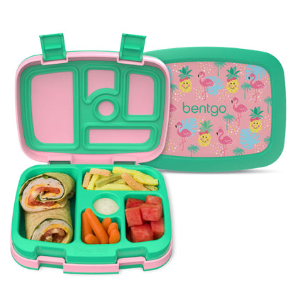 Kids Prints Leak-Proof, 5-Compartment Bento-Style Kids Lunch Box - Ideal Portion Sizes for Ages 3-7, Durable, Drop-Proof, Dishwasher Safe, & PFAS & BPA-Free Materials