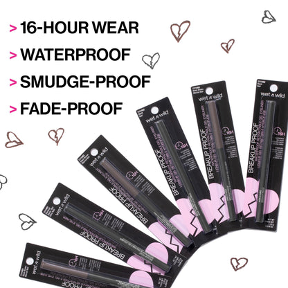 wet n wild Mega Last Breakup Proof Waterproof Retractable Gel Eyeliner - Ultra Pigmented 16-Hour Long Wear, Smudge Proof Satin Finish Formula, Cruelty-Free & Vegan