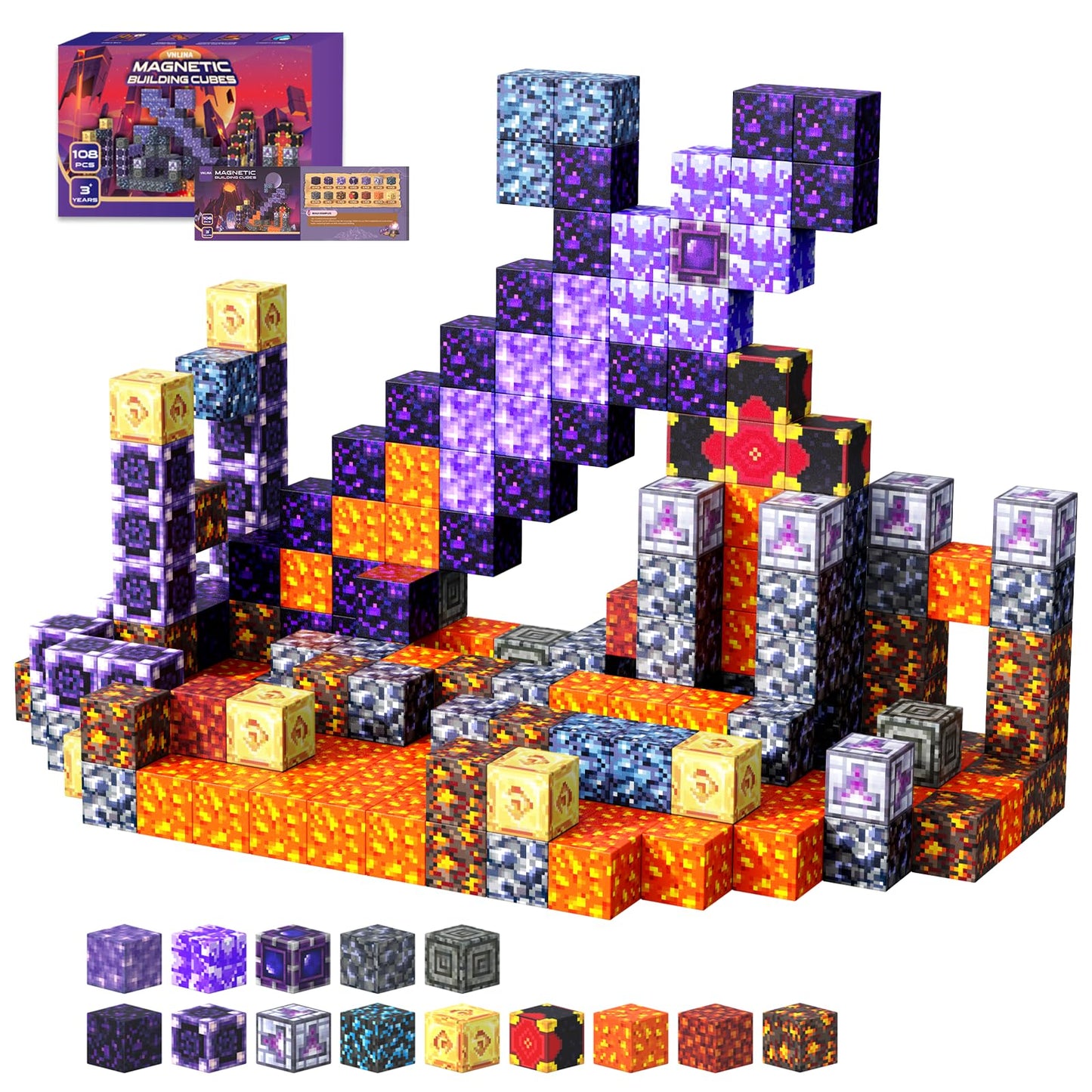 Magnetic Blocks Magnet Building Toys, STEM Building Game Montessori Sensory Toys for Kids Ages 3 to 10 years