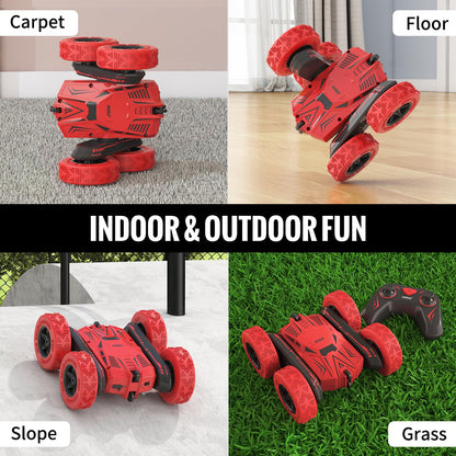 Stunt Car Toy Gift, 4WD Remote Control Car with 2 Sided 360 Rotating Rc Car for Kids