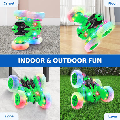 Stunt Car Toy Gift, 4WD Remote Control Car with 2 Sided 360 Rotating Rc Car for Kids