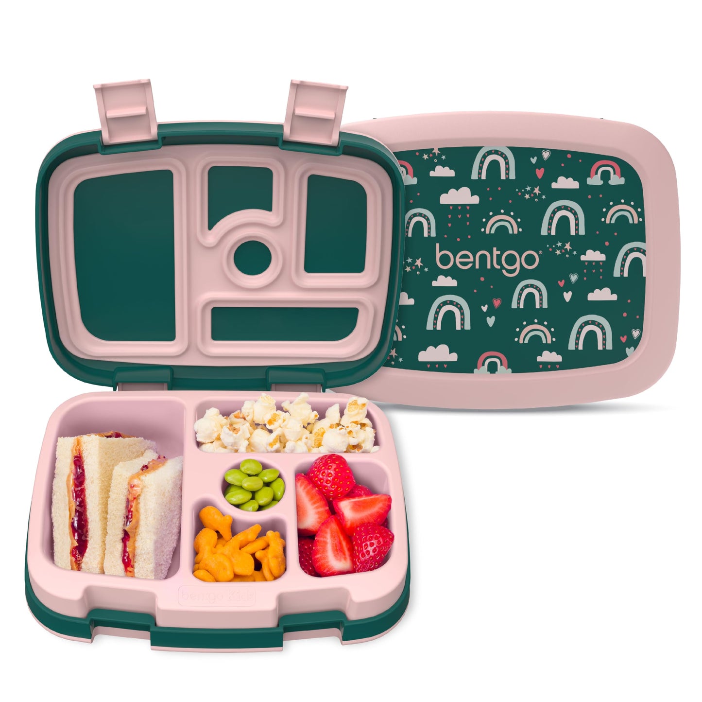 Kids Prints Leak-Proof, 5-Compartment Bento-Style Kids Lunch Box - Ideal Portion Sizes for Ages 3-7, Durable, Drop-Proof, Dishwasher Safe, & PFAS & BPA-Free Materials