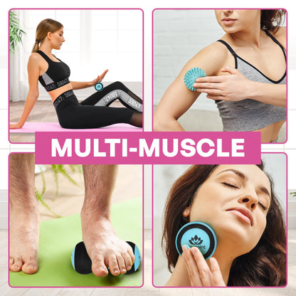 Massage Ball Therapy Set for Muscle Knots and Post-Workout - Physical Therapy Balls, Trigger Point & Yoga Therapy, Massage Ball for Feet - 6-Piece Set