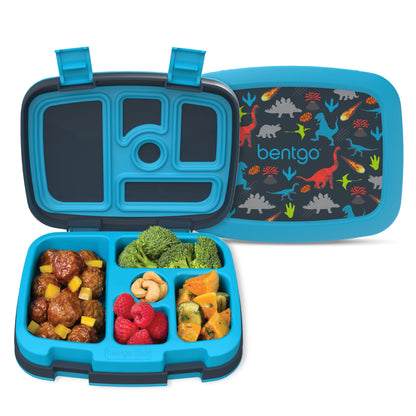 Kids Prints Leak-Proof, 5-Compartment Bento-Style Kids Lunch Box - Ideal Portion Sizes for Ages 3-7, Durable, Drop-Proof, Dishwasher Safe, & PFAS & BPA-Free Materials