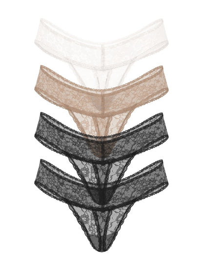 Victoria's Secret Women's Lace Thong Underwear, Panties for Women, Multi Pack