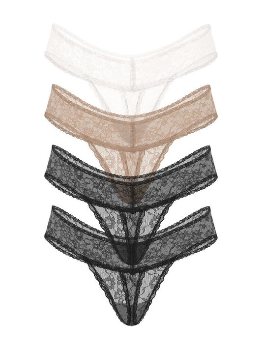 Victoria's Secret Women's Lace Thong Underwear, Panties for Women, Multi Pack