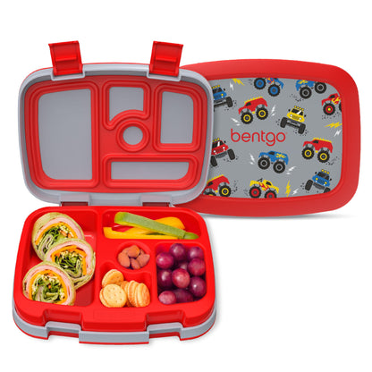 Kids Prints Leak-Proof, 5-Compartment Bento-Style Kids Lunch Box - Ideal Portion Sizes for Ages 3-7, Durable, Drop-Proof, Dishwasher Safe, & PFAS & BPA-Free Materials