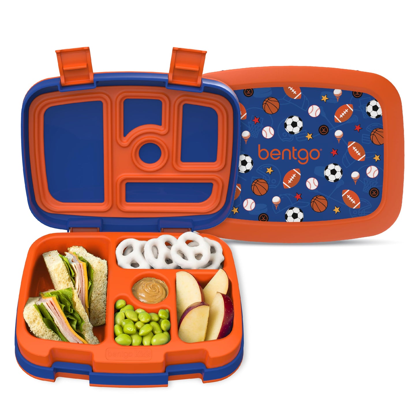Kids Prints Leak-Proof, 5-Compartment Bento-Style Kids Lunch Box - Ideal Portion Sizes for Ages 3-7, Durable, Drop-Proof, Dishwasher Safe, & PFAS & BPA-Free Materials