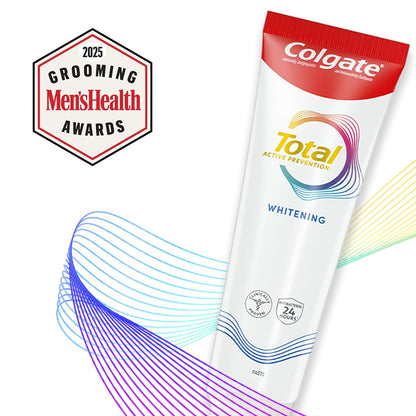 Colgate Total Active Prevention Travel Toothpaste, Whitening Toothpaste with Fluoride, Antibacterial, Mint, Clinically Proven Gum Health, Travel Size 1.4 oz