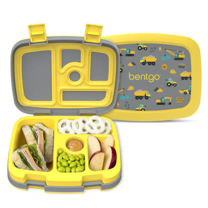 Kids Prints Leak-Proof, 5-Compartment Bento-Style Kids Lunch Box - Ideal Portion Sizes for Ages 3-7, Durable, Drop-Proof, Dishwasher Safe, & PFAS & BPA-Free Materials