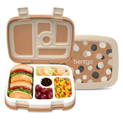 Kids Prints Leak-Proof, 5-Compartment Bento-Style Kids Lunch Box - Ideal Portion Sizes for Ages 3-7, Durable, Drop-Proof, Dishwasher Safe, & PFAS & BPA-Free Materials