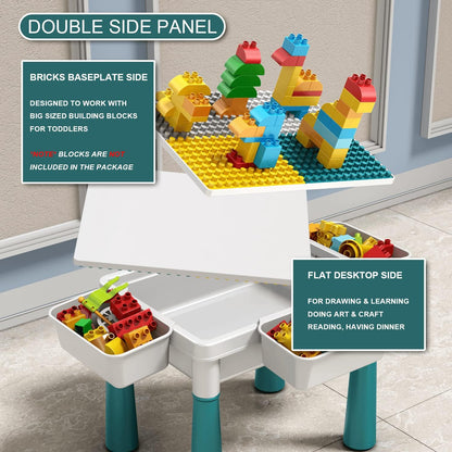 Small Activity Table for Toddlers 1-3, Kids Sensory Table for Playing Building Blocks, Marble Run Toy, Sand & Water (Small)