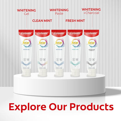 Colgate Total Active Prevention Travel Toothpaste, Whitening Toothpaste with Fluoride, Antibacterial, Mint, Clinically Proven Gum Health, Travel Size 1.4 oz