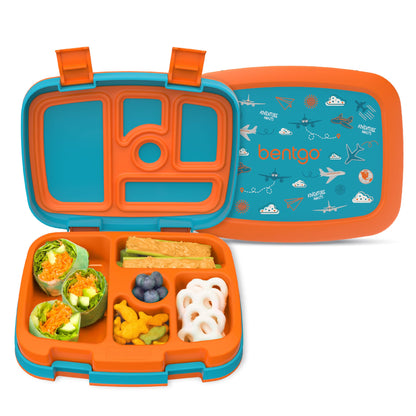 Kids Prints Leak-Proof, 5-Compartment Bento-Style Kids Lunch Box - Ideal Portion Sizes for Ages 3-7, Durable, Drop-Proof, Dishwasher Safe, & PFAS & BPA-Free Materials