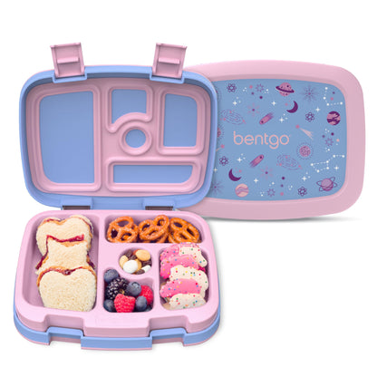 Kids Prints Leak-Proof, 5-Compartment Bento-Style Kids Lunch Box - Ideal Portion Sizes for Ages 3-7, Durable, Drop-Proof, Dishwasher Safe, & PFAS & BPA-Free Materials